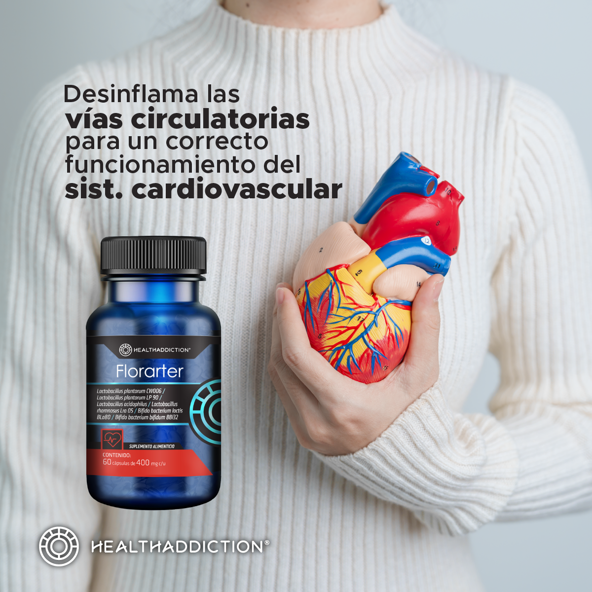 Foto 6 | Probióticos Healthaddiction Florarter  Digestivo Fortalece Barrera Intestinal 60 Cápsulas
