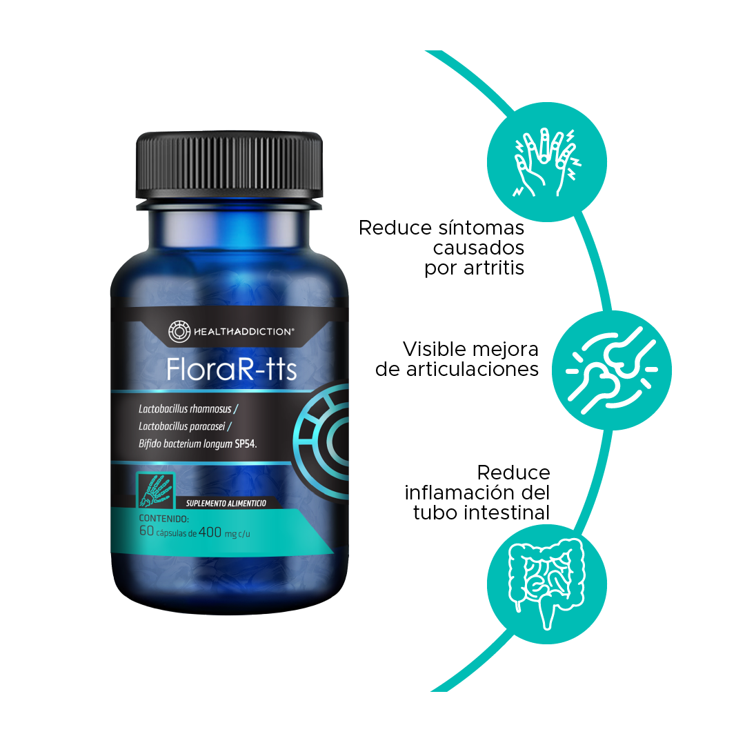 Foto 2 | Probióticos Healthaddiction Flora-rtts para Artritis y Salud Digestiva 60 Cápsulas Veganas