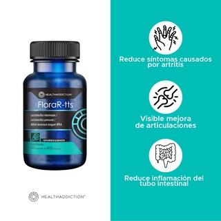 Foto 3 | Probióticos Healthaddiction Flora-rtts para Artritis y Salud Digestiva 60 Cápsulas Veganas