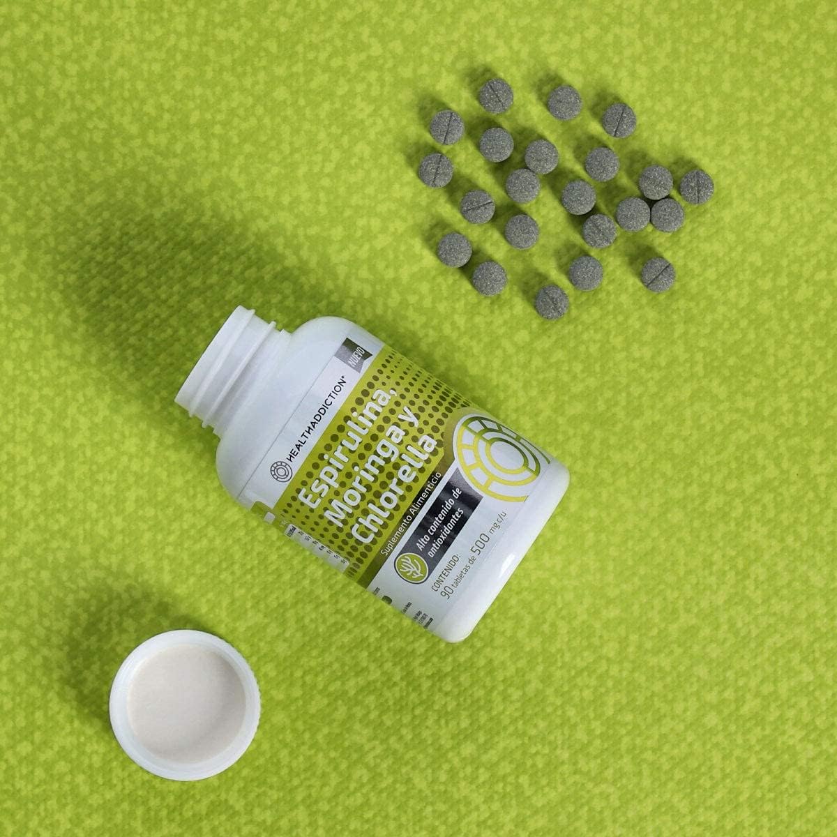 Foto 6 pulgar | Complejo de Espirulina + Chlorella + Moringa Healthaddiction 90 Cápsulas
