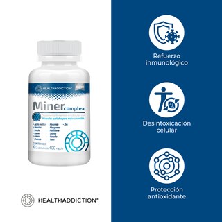 Foto 5 | Miner Complex Healthaddiction con Magnesio Zinc Manganeso Potasio 60 Cápsulas