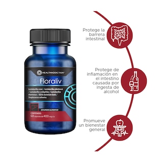 Foto 2 | Probióticos Healthaddiction Floraliv para Hígado y Salud Intestinal 60 Cápsulas