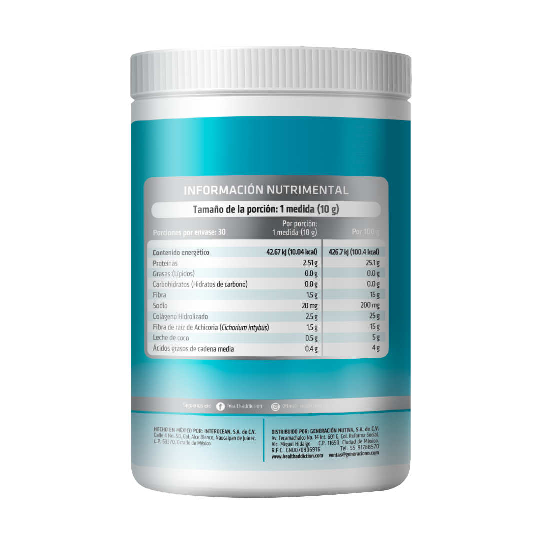 Foto 2 | Colágeno Hidrolizado Creamer Healthaddiction  Sin Lactosa Vainilla Cremosa con Leche de Coco 300 G