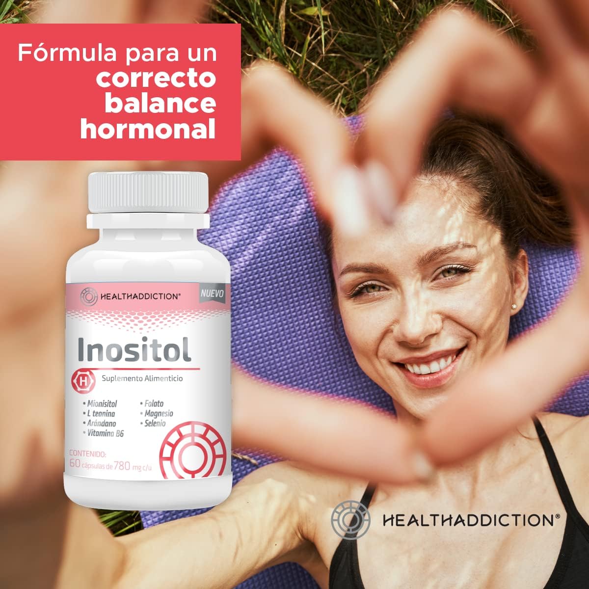 Foto 5 pulgar | Inositol Healthaddiction Myo Inositol L Teanina Arándano Vitamina B6 Folato Magnesio y Selenio 60 Cápsulas