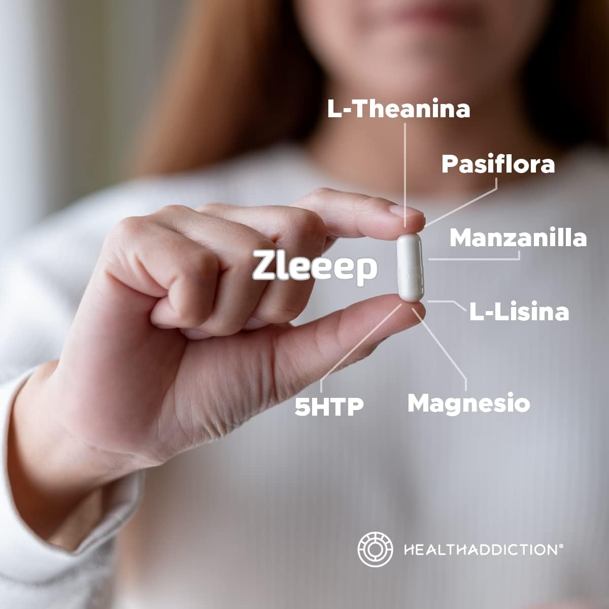 Foto 5 pulgar | Suplemento Zleep Healthaddiction L-teanina Pasiflora Magnesio y 5htp 60 Cápsulas
