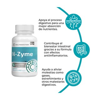 Foto 4 | Enzimas Digestivas HealthAddiction Avanzadas con Lactasa / Proteasa / Amilasa / Papaína 60 Cápsulas