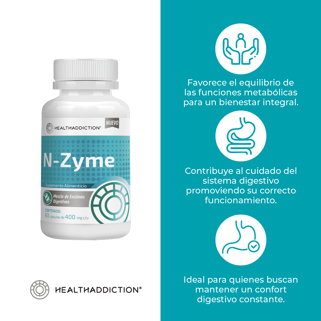Foto 6 pulgar | Enzimas Digestivas HealthAddiction Avanzadas con Lactasa / Proteasa / Amilasa / Papaína 60 Cápsulas