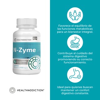 Foto 5 | Enzimas Digestivas HealthAddiction Avanzadas con Lactasa / Proteasa / Amilasa / Papaína 60 Cápsulas
