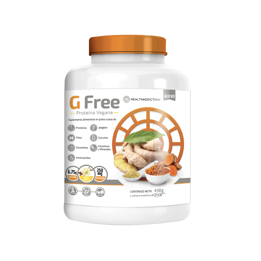 Foto 2 pulgar | Proteína Vegana G Free Healthaddiction con Glutamina Fibra Sabor Vainilla 430 g
