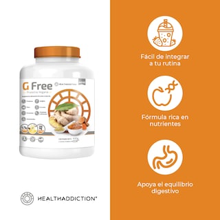 Foto 5 | Proteína Vegana G Free Healthaddiction con Glutamina Fibra Sabor Vainilla 430 g