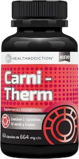 Foto 1 | Carnitherm Healthaddiction Termogénico L-carnitina Té Verde y Cromo 60 Cápsulas