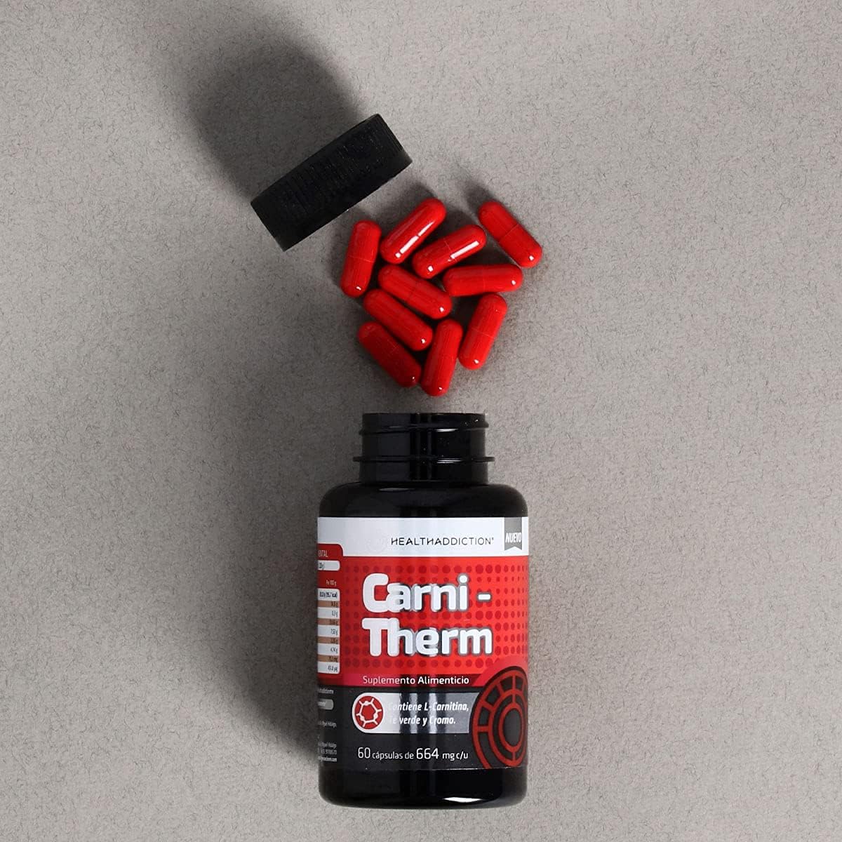 Foto 5 | Carnitherm Healthaddiction Termogénico L-carnitina Té Verde y Cromo 60 Cápsulas