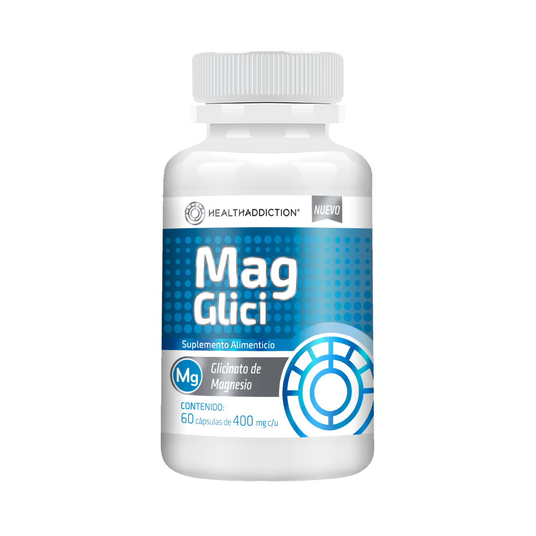 Foto 2 pulgar | Suplemento Glicinato de Magnesio Healthaddiction 400mg 60 Cápsulas
