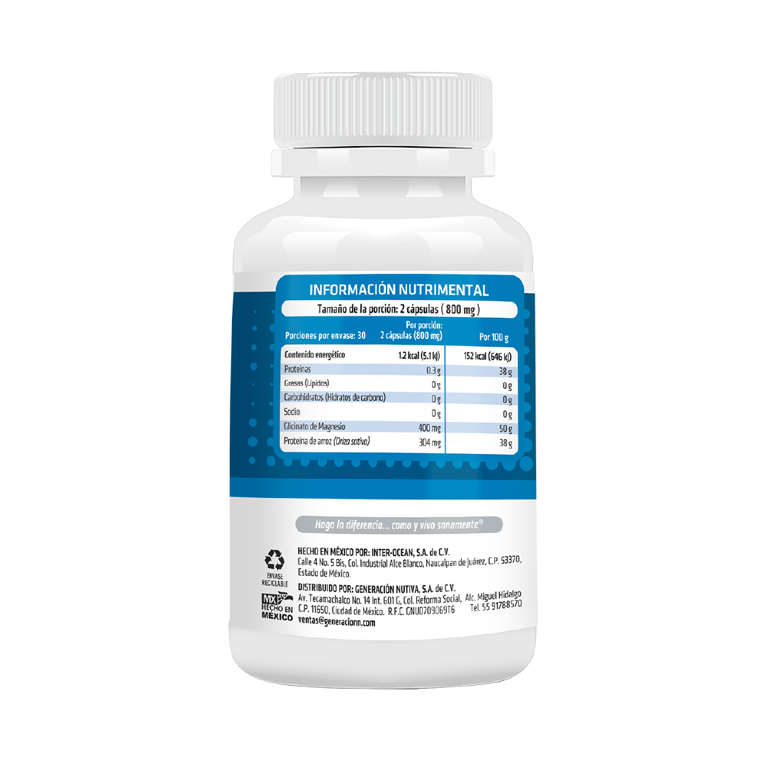 Foto 2 | Suplemento Glicinato de Magnesio Healthaddiction 400mg 60 Cápsulas