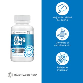 Foto 5 | Suplemento Glicinato de Magnesio Healthaddiction 400mg 60 Cápsulas