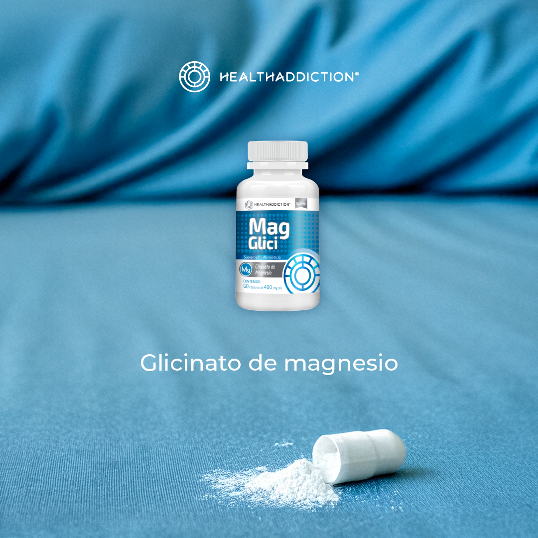 Foto 7 pulgar | Suplemento Glicinato de Magnesio Healthaddiction 400mg 60 Cápsulas