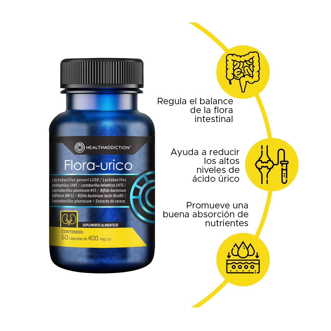 Foto 4 pulgar | Probióticos Healthaddiction Flora-urico 60 Cápsulas