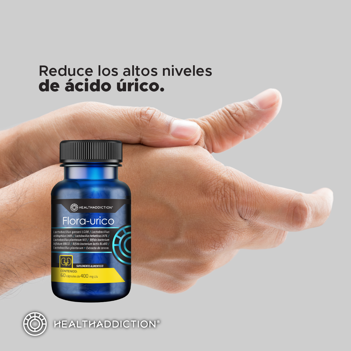 Foto 7 pulgar | Probióticos Healthaddiction Flora-urico 60 Cápsulas