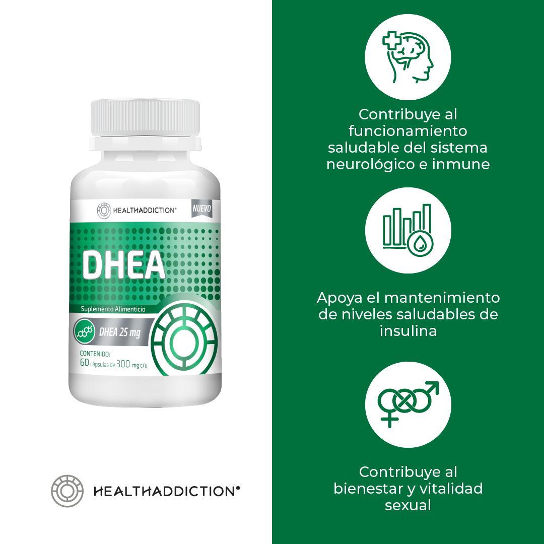 Foto 6 pulgar | Suplemento Dhea 25 Mg Healthaddiction Anti-aging 60 Cápsulas