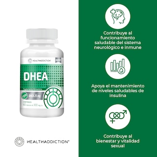 Foto 5 | Suplemento Dhea 25 Mg Healthaddiction Anti-aging 60 Cápsulas