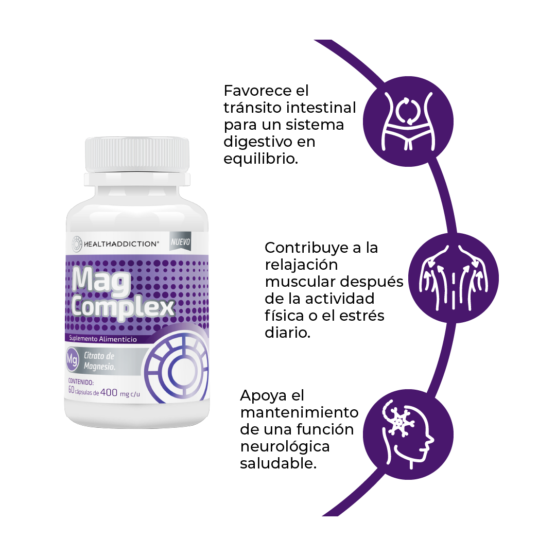 Foto 5 pulgar | Citrato de Magnesio Mag Complex Healthaddiction 60 Cápsulas