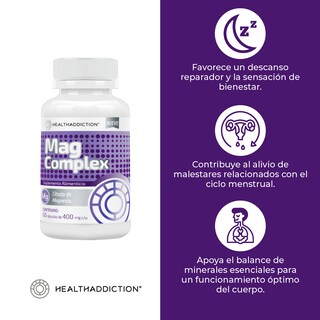 Foto 5 | Citrato de Magnesio Mag Complex Healthaddiction 60 Cápsulas