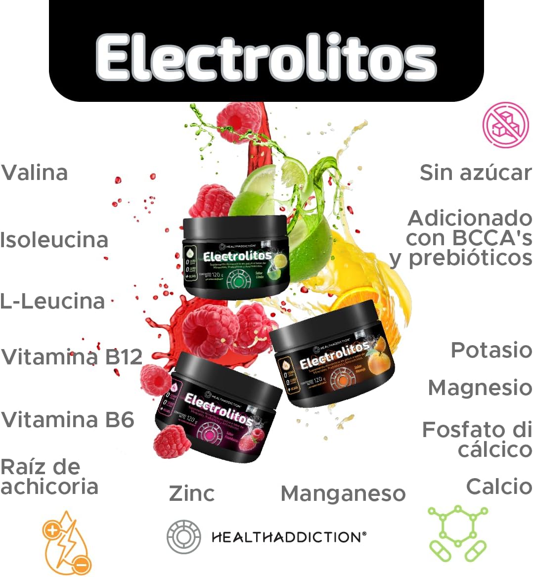 Foto 4 pulgar | Electrolitos Healthaddiction Sin Azúcar Naranja 0 Carbs 120g