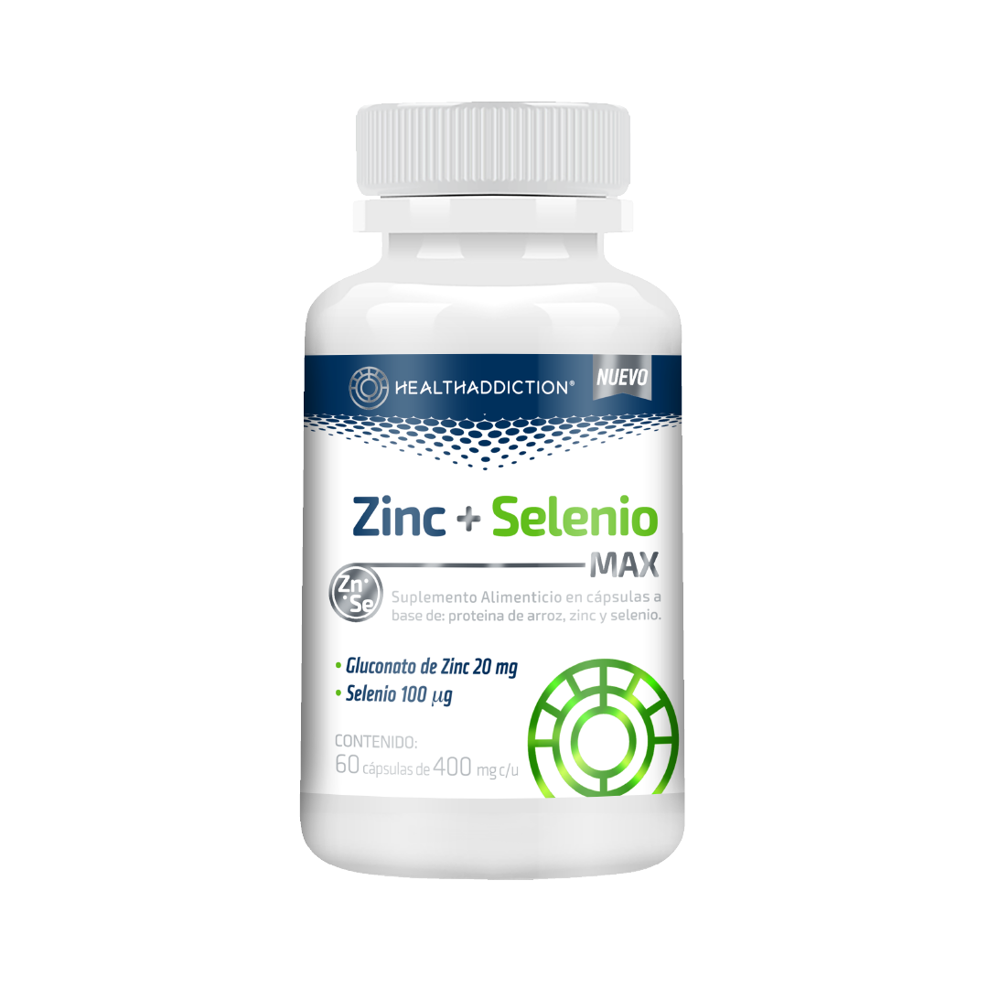 Foto 2 pulgar | Zinc y Selenio Max Healthaddiction Antioxidante 60 Cápsulas