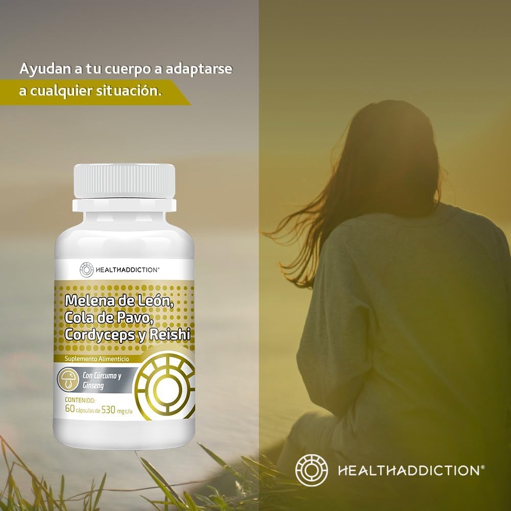 Foto 5 | Melena de Leon Healthaddiction Cordyceps Cola de Pavo y Reishi 60 Cápsulas