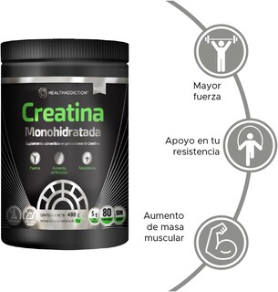 Foto 3 | Creatina Monohidratada Healthaddiction Suplemento Nedutro Alta Calidad 400g