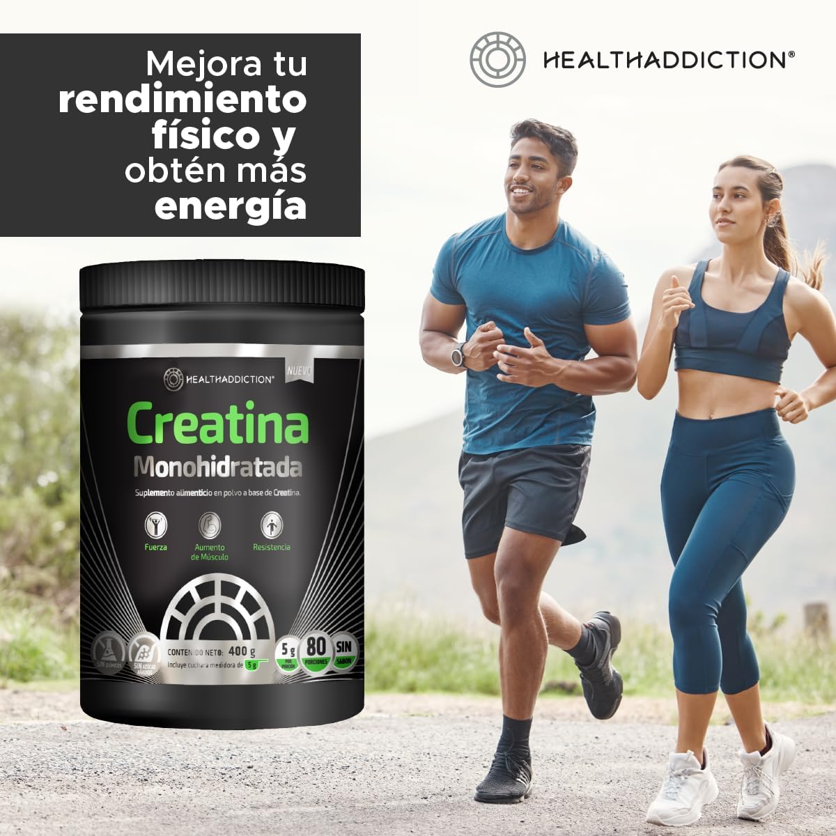 Foto 6 | Creatina Monohidratada Healthaddiction Suplemento Nedutro Alta Calidad 400g