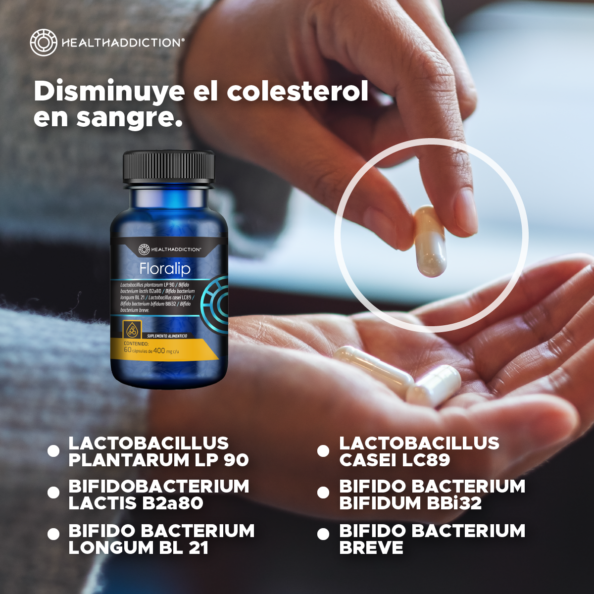 Foto 4 | Probióticos Healthaddiction Floralip 60 Cápsulas