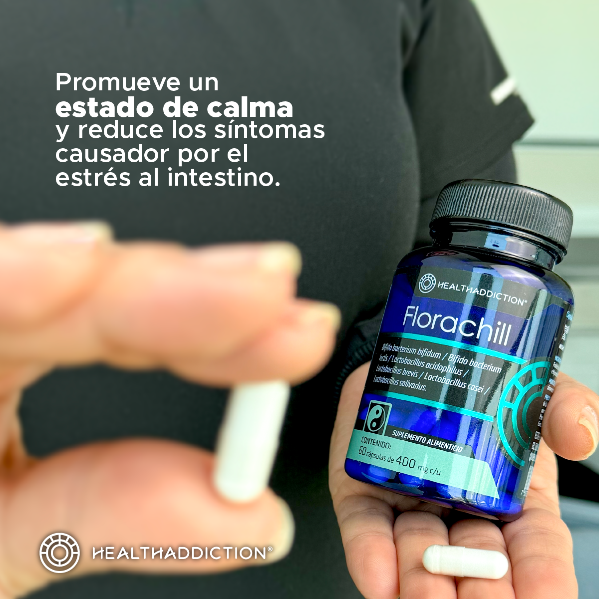 Foto 5 | Probióticos Healthaddiction Florachill para Relajación y Bienestar Cognitivo 60 Cápsulas