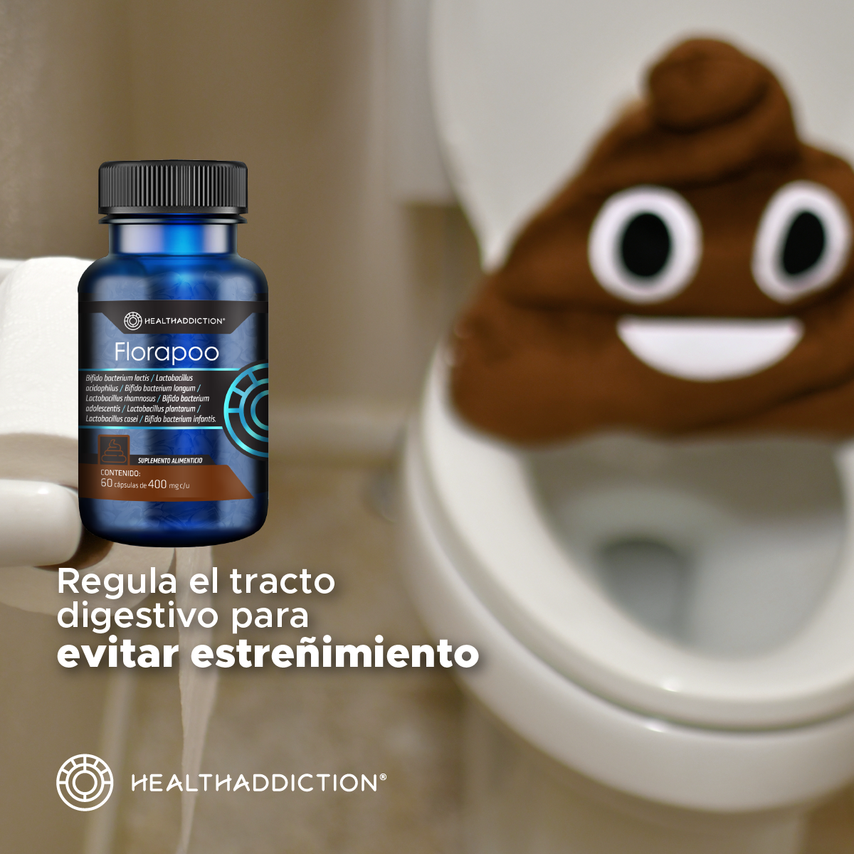 Foto 6 | Probióticos Healthaddiction Florapoo Alivia Estreñimiento Y Mejora Digestión Fortalece Flora Intestinal 60 Cápsulas