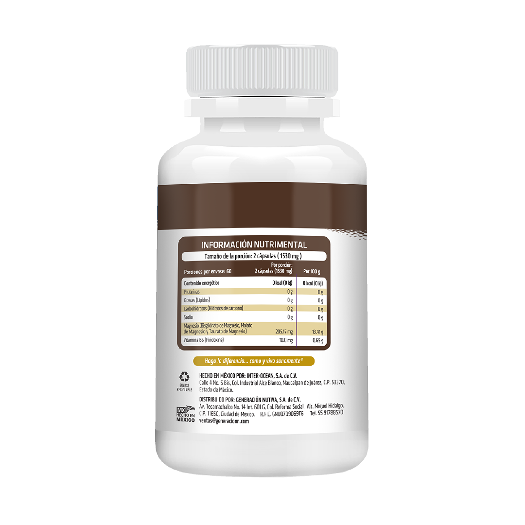 Foto 2 | Trimagnesium Complex Healthaddiction Magnesio B6 60 Cápsulas