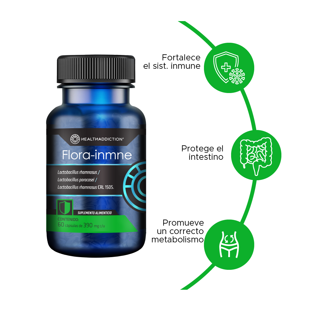 Foto 2 | Probióticos Healthaddiction Florainmne Refuerza Sistema Inmune 60 Cápsulas