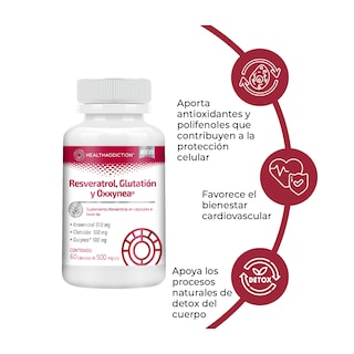 Foto 4 | Suplemento Resveratrol Glutatión y Oxxynea Healthaddiction 60 Cápsulas