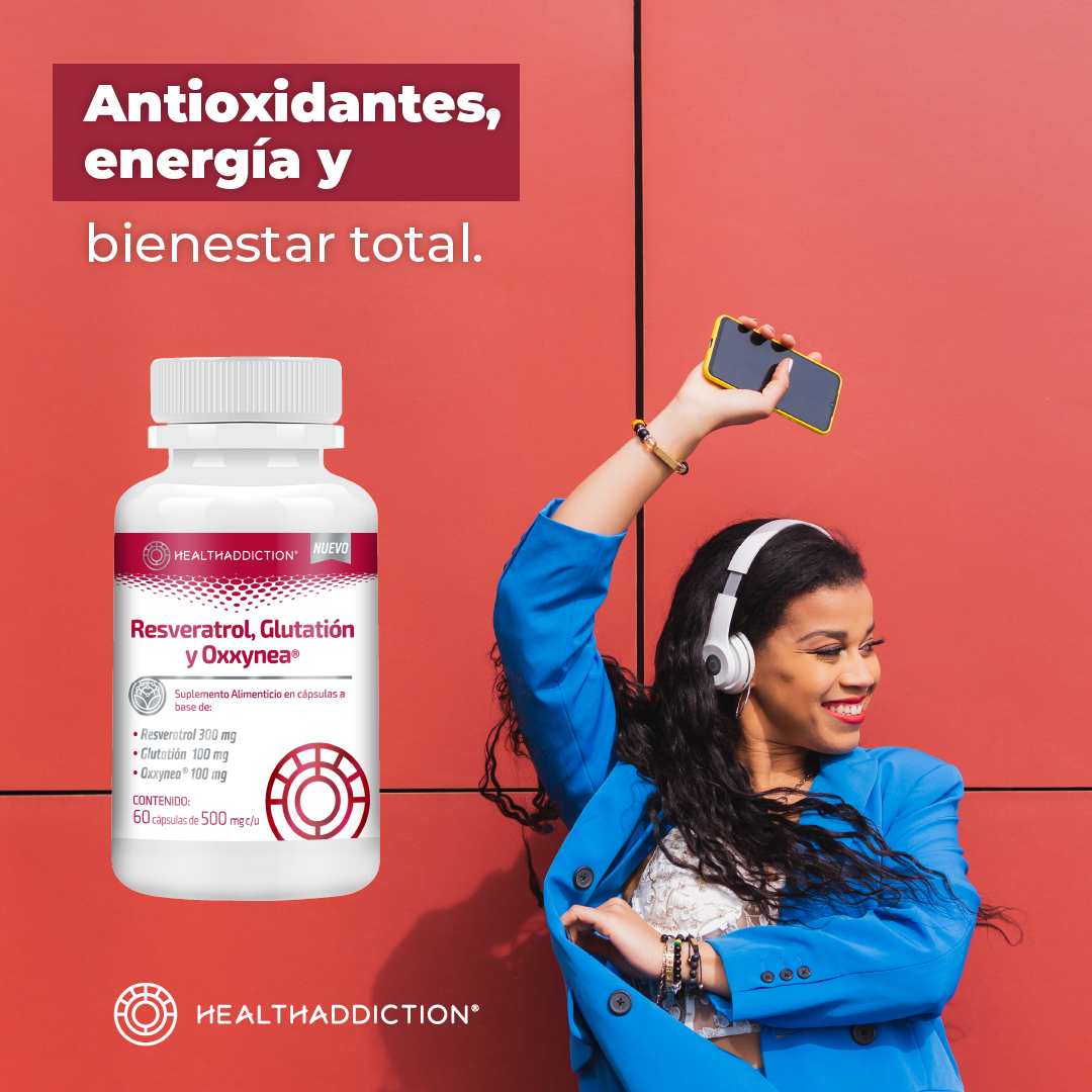 Foto 7 pulgar | Suplemento Resveratrol Glutatión y Oxxynea Healthaddiction 60 Cápsulas