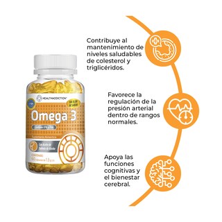 Foto 2 | Omega 3 Healthaddiction con Aceite de Salmón EPA DHA Plus 60 Cápsulas