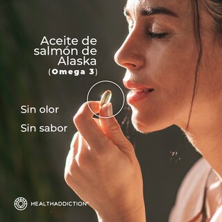 Foto 4 | Omega 3 Healthaddiction con Aceite de Salmón EPA DHA Plus 60 Cápsulas