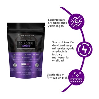 Foto 4 | Colágeno Sport Suplemento a Base de Colágeno Hidrolizado Sabor Frambuesa Healthaddiction Shot 30 Sobres 4.5 g