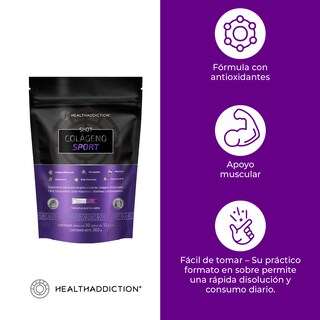 Foto 5 | Colágeno Sport Suplemento a Base de Colágeno Hidrolizado Sabor Frambuesa Healthaddiction Shot 30 Sobres 4.5 g