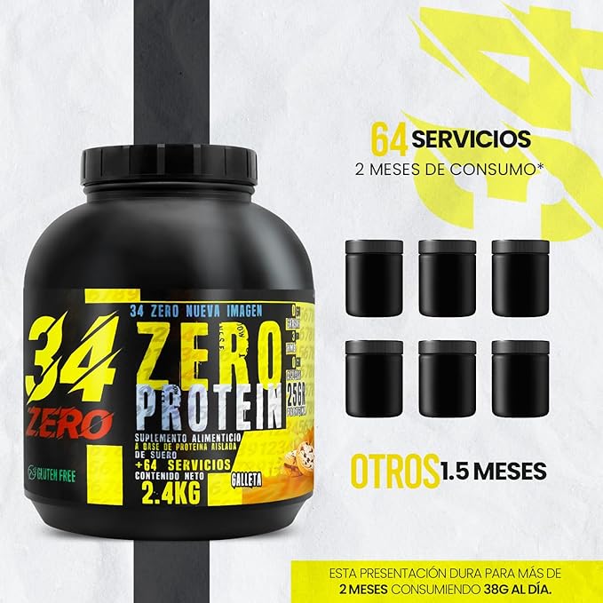 Foto 3 pulgar | 34 Zero Proteina 2.4 Kg Varios Sabores (galleta)