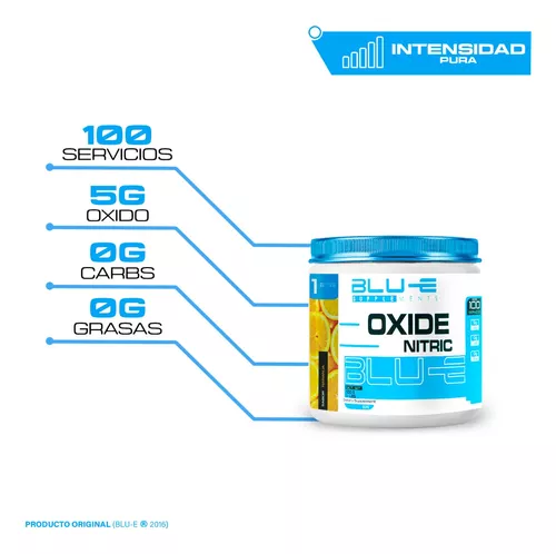 Foto 3 pulgar | Oxido Nitrico Blue Supplement De 500 Gr Para 500 Servicios Sabor Naranja