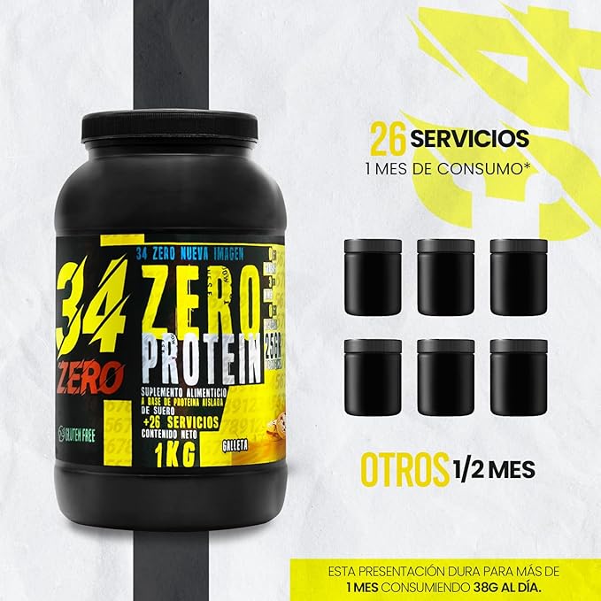 Foto 3 pulgar | 34 Zero Proteina 1 Kg Sabor Galleta