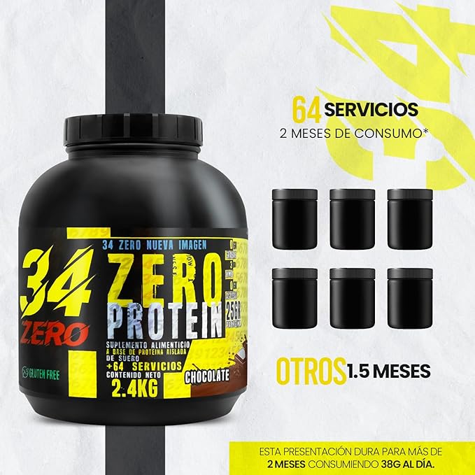 Foto 3 pulgar | 34 Zero Proteina 2.4 Kg Varios Sabores (chocolate)