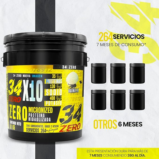 Foto 3 pulgar | 34 Zero Proteina 10 Kg Sabor Vainilla
