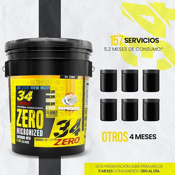 Foto 3 pulgar | 34 Zero Proteina 6 Kg Sabor Capuchino
