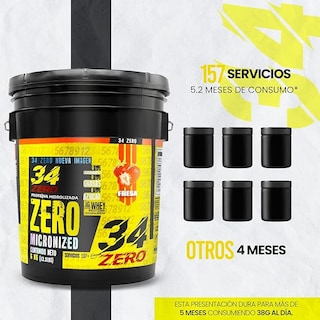 Foto 2 | 34 Zero Proteina 6 Kg Sabor Fresa