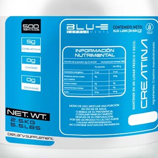 Foto 2 | Creatina Monohidratada Blu-e 2.5k 500 Servicios Sabor Naranja